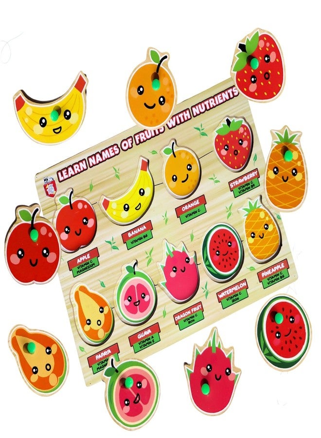 MABLE Fruits Learning Puzzle for Kids | Educational Fruit Identification Cardboard Puzzle Toy for Toddlers Boys & Girls Age 2 and Above | idle for Gifting | - Image 1